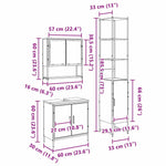 Bathroom Furniture Set with Door 3 pcs Brown 33 x 33 x 185.5 cm 3334361