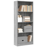 Bookcase Grey Sonoma 60x24x143 cm Engineered Wood 857817