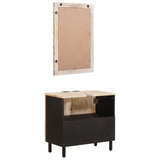 Bathroom Sets with Storage White Wash Finish Solid Mango Wood 3310030