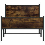 Metal Bed Frame without Mattress Smoked Oak 107x203 cm 4007846