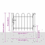 Fence Gate Grey 100 x 75 cm Powder coated steel 42008866