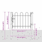 Fence Gate BOXTEL 103 x 124.5 cm Powder-Coated Steel Grey 42008866