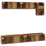 TV Cabinet Set Wall-mounted 5 pcs Old Wood Engineered Wood 3393195