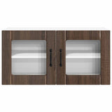 Wall Glass Cabinet PORTO Brown Oak 80 x 31 x 40 cm 885302