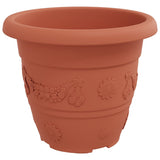 Round Flower Pot 24 pcs Brick Red 26 x 21.5 cm Plastic 42020290