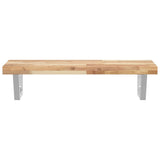 Basin Shelf Wall Mounted Steel and Solid Wood Acacia 3302698