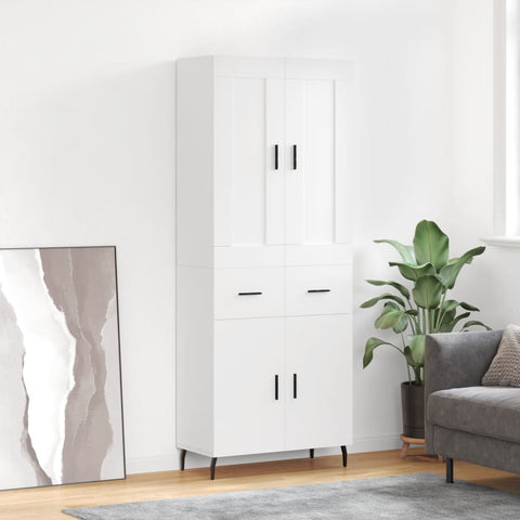 Highboard White 69.5x34x180 cm Engineered Wood 3199889