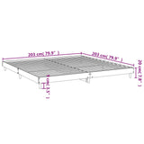Bed Frame without Mattress Black 200x200 cm Engineered Wood 832006