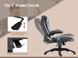 Massage Recliner Chair Heated Office Chair with Six Massage Points Velvet-Feel Fabric 360&deg Swivel T3398P328199