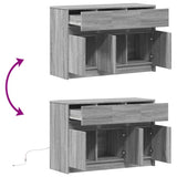 TV Cabinet with LED Grey Sonoma 91x34x61 cm Engineered Wood 852185