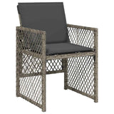 11 Piece Garden Dining Set with Cushions Grey Poly Rattan 3210758