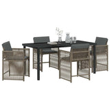 Garden Dining Set 5 pcs Grey Poly Rattan 3380779