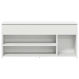 ZNTS Shoe Bench White 102x30.5x45 cm Engineered Wood 859136