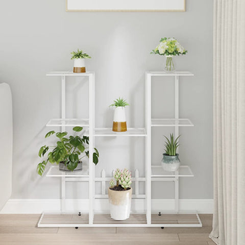 Flower Stand 94.5x25x89 cm White Iron 343120