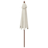 Garden Parasol with Wooden Pole Sand 299x240 cm 363167