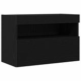 TV Wall Cabinet 2 pcs Black oak 60 x 30 x 40 cm Engineered Wood 862211