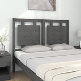 Bed Headboard Grey Solid Pine Wood Large Decorative Inlays 817932