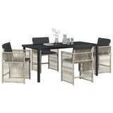 Garden Dining Set 5 pcs Light Grey Powder-Coated Steel 3380667