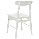 Dining Chair 2 pcs White 43 x 44.5 x 77 cm Solid Rubber Wood 42020489