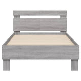 Bed Frame without Mattress with LED Lights Grey Sonoma 100x200 cm 838713