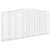 Arched Gabion Baskets 3 pcs 400x30x180/200 cm Galvanised Iron 3145879
