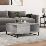 ZNTS Coffee Table Grey Sonoma 80x80x36.5 cm Engineered Wood 830794