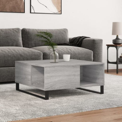 ZNTS Coffee Table Grey Sonoma 80x80x36.5 cm Engineered Wood 830794