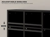 CD Storage Unit with Adjustable Shelves, 89 x 130.5 cm, Black T3398P344774
