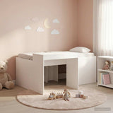 Kids'High Bed Frame with Desk White Engineered Wood 3422667