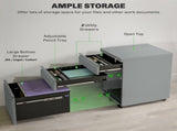 3 Drawer Filling Cabinet, Mobile Metal File Cabinet with Anti-tilt Design for Letter, A4, Legal T3398P342411