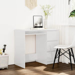 ZNTS Desk High Gloss White 90x45x76 cm Engineered Wood 801379