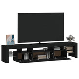 TV Cabinet with LED Lights Black 200x36.5x40 cm 3152811