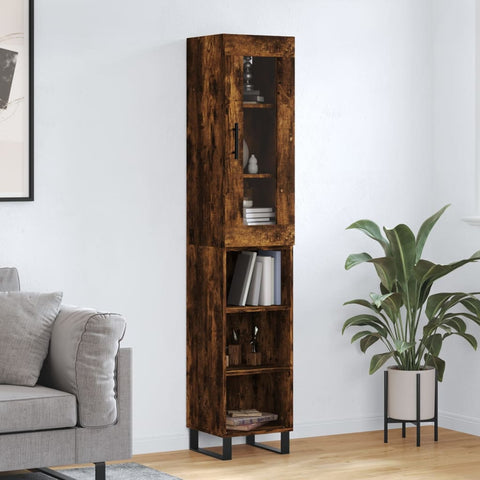 Highboard Smoked Oak 34.5x34x180 cm Engineered Wood 3199390