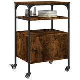 Printer Stand 3-Tier Smoked Oak 50x40x76 cm Engineered Wood 842293