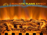 Modern Electric Fireplace, Freestanding Electric Stove Fire with Flame Effect, 950/1850W, White T3398P422901