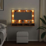 Mirror Cabinet with LED Old Wood 90x31.5x62 cm 857005