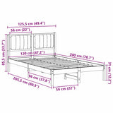 Bed Frame with Upholstered Headboard Dark Grey 120 x 200 cm 878260
