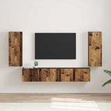 TV Wall Cabinet 2 pcs Old Wood 30 x 31 x 80 cm Engineered Wood 892306