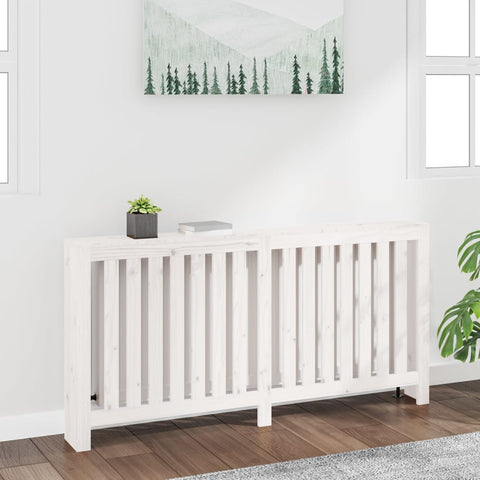 ZNTS Radiator Cover White 169x19x84 cm Solid Wood Pine 822582