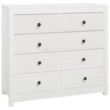 ZNTS Side Cabinet White 100x40x90 cm Solid Wood Pine 821770