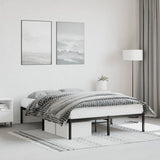 Metal Bed Frame without Mattress Black 140x190cm 373655