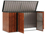 Garden Storage Box Brown 214 x 82 x 132 cm Steel 42011286