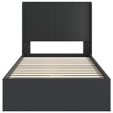 Bed Frame with Storage and Headboard Black 75 x 190 cm 3414068