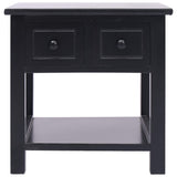 Side Table Black 40x40x40 cm Paulownia Wood 284071