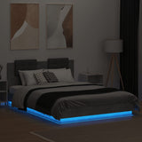 Bed Frame with LED without Mattress Concrete Grey 150x200 cm King Size 3210006
