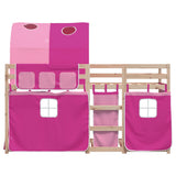 Bunk Bed without Mattress Pink 90x190 cm Solid Wood Pine 3283996