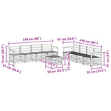 Sofa Sets 9 pcs Natural Solid Acacia Wood 3374554