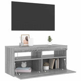 TV Cabinet with LED Lights Grey Sonoma 90x35x40 cm 815676