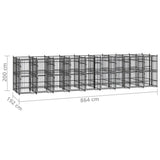 Outdoor Dog Kennel Steel 16.59 m 3097944