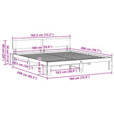 Bed Frame with Headboard White 180 x 200 cm Solid Pine Wood 872642